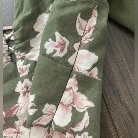 ZARA Floral Linen Crop Top - Picture 10 of 15